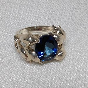 Sapphire and Sterling Silver Ring